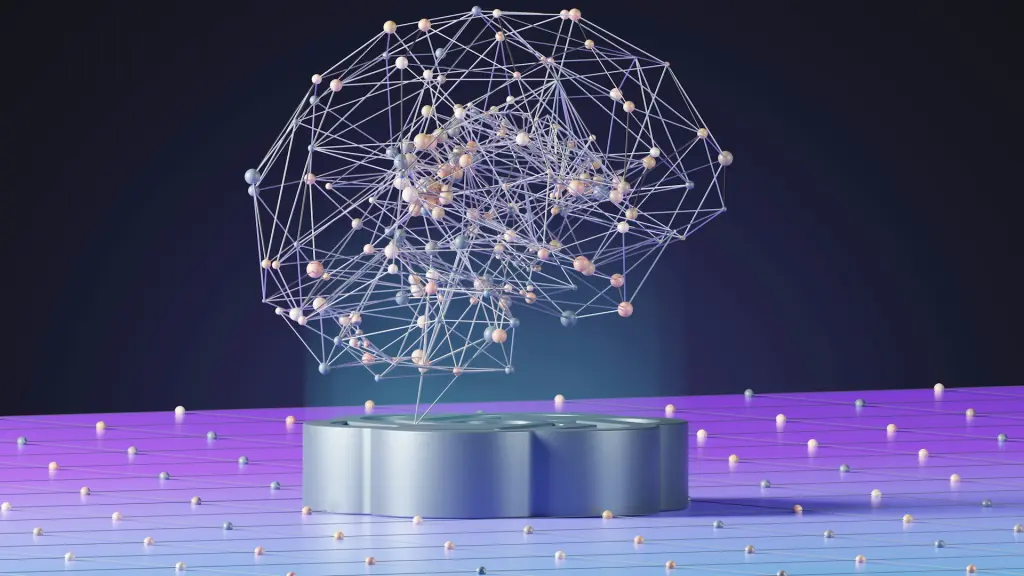 réseau de nœuds interconnectés formant une structure de cerveau numérique en 3d
