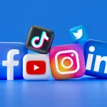 icônes 3d des réseaux sociaux : facebook, youtube, instagram, tiktok, twitter, linkedin