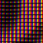 a multicolored screen with a black background
